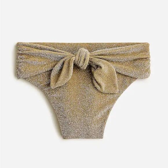 J Crew - NWT - size XXS - High-cut tie-waist bikini bottom in sparkle - Picture 1 of 1